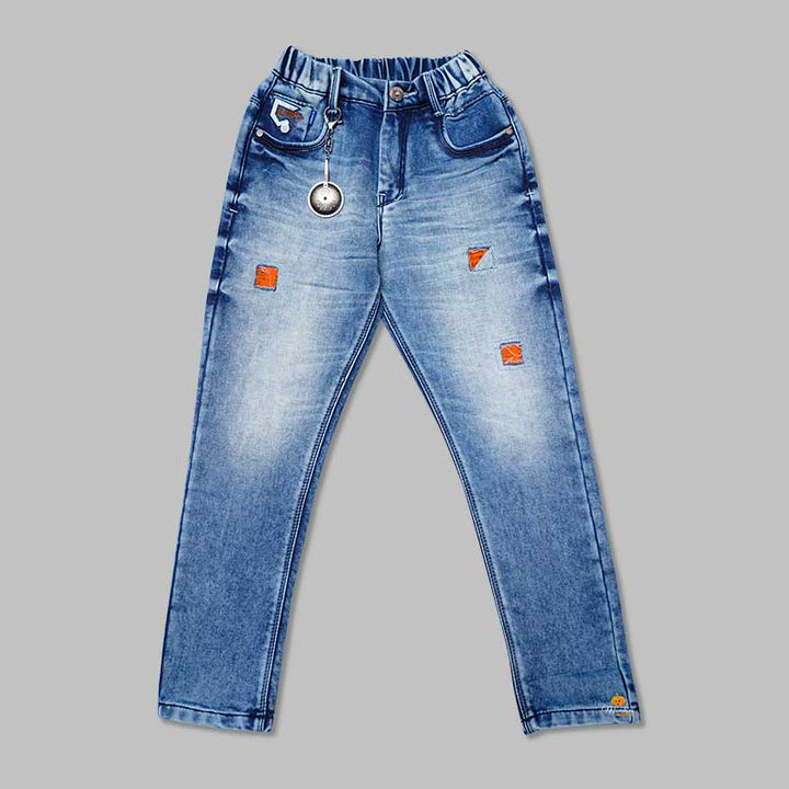 Jeans For Boys And Kids With Rugged Pattern