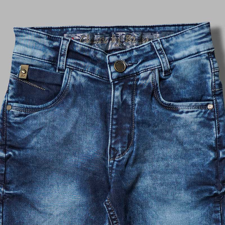 Denim Jeans For Boys And Kids With White Shaded Print