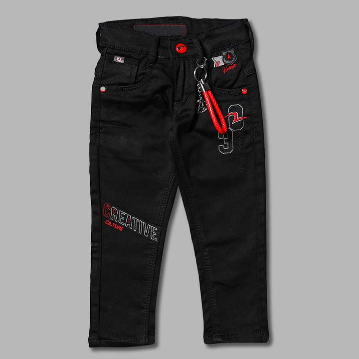 Black Regular Fit Jeans for Boys  Front