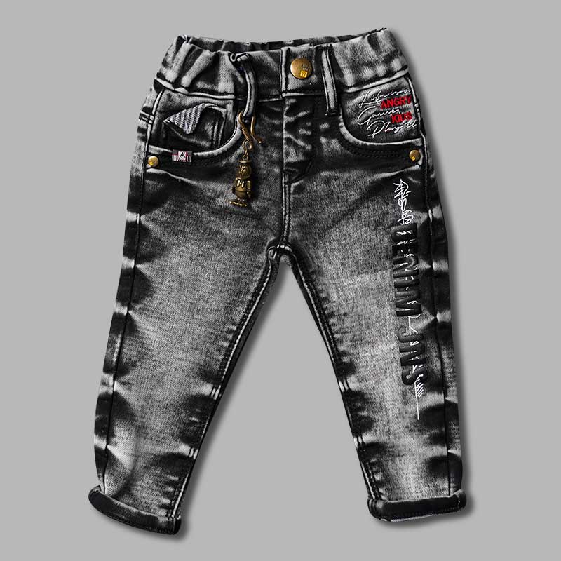 Elastic Waist Sheded Jeans for Boys Front