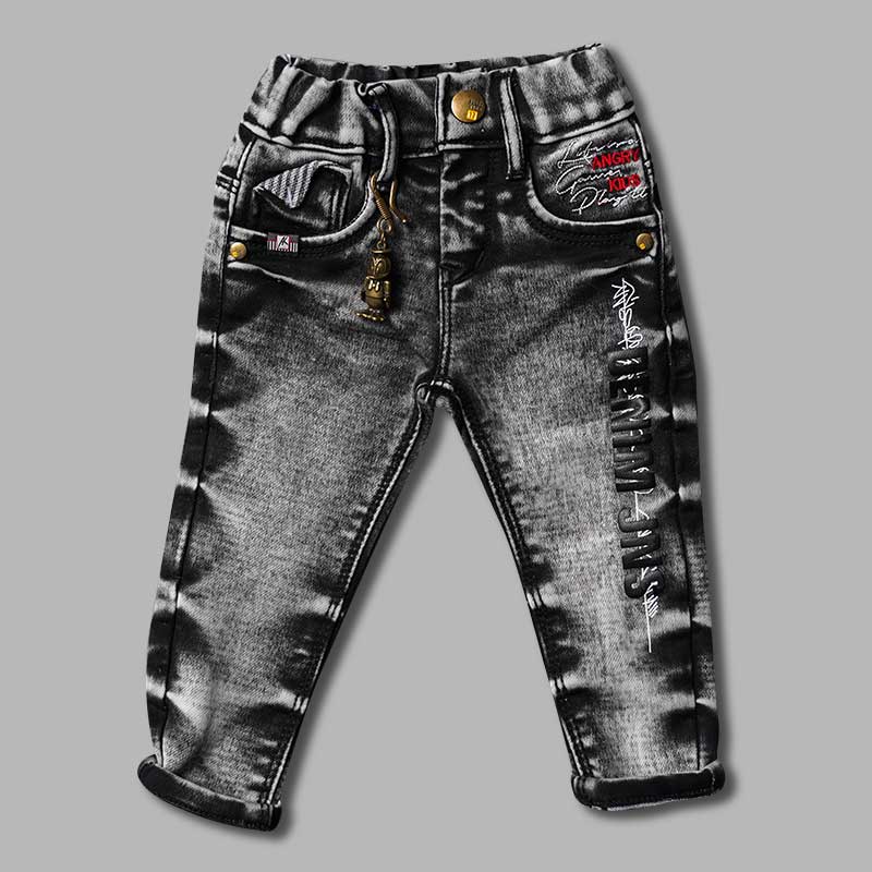 Elastic Waist Sheded Jeans for Boys Front 