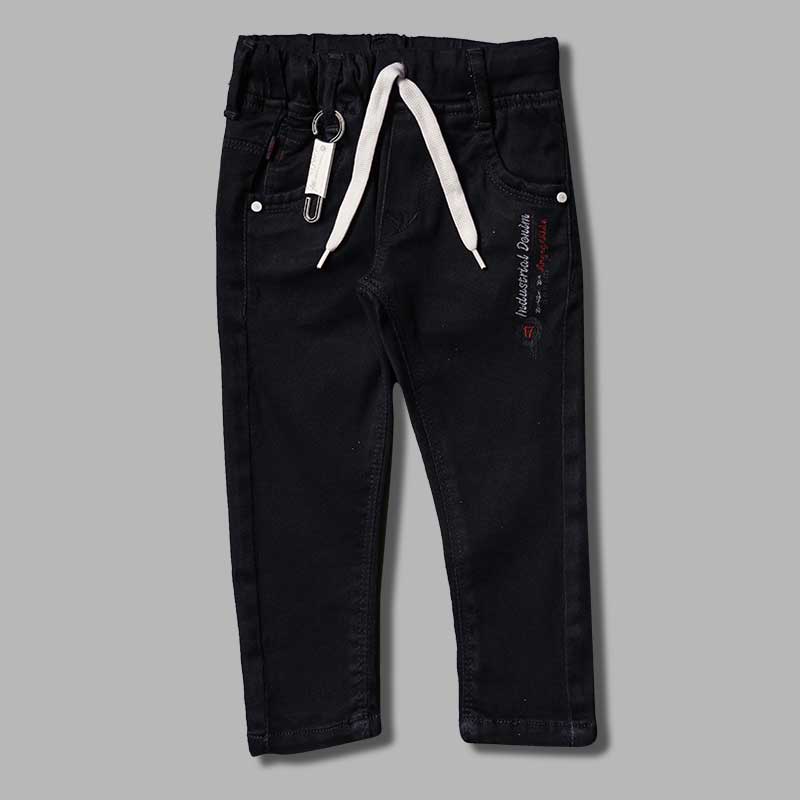 Drawstring Solid Jeans for Boys Front