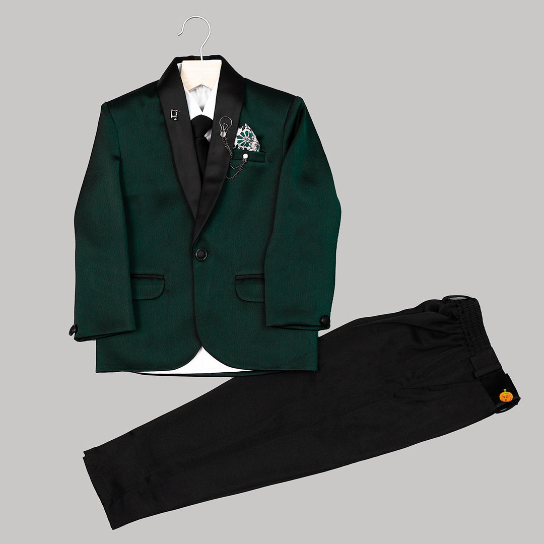 Solid Dark Green Boys Tuxedo Front View