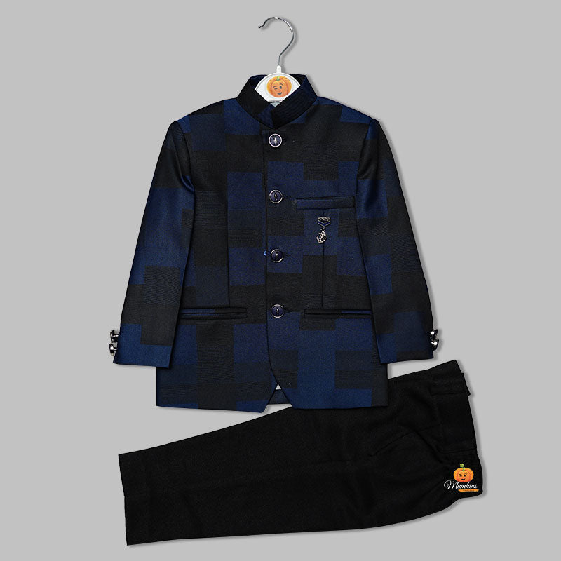 Blue & Green Jodhpuri Suits for Boys Front View