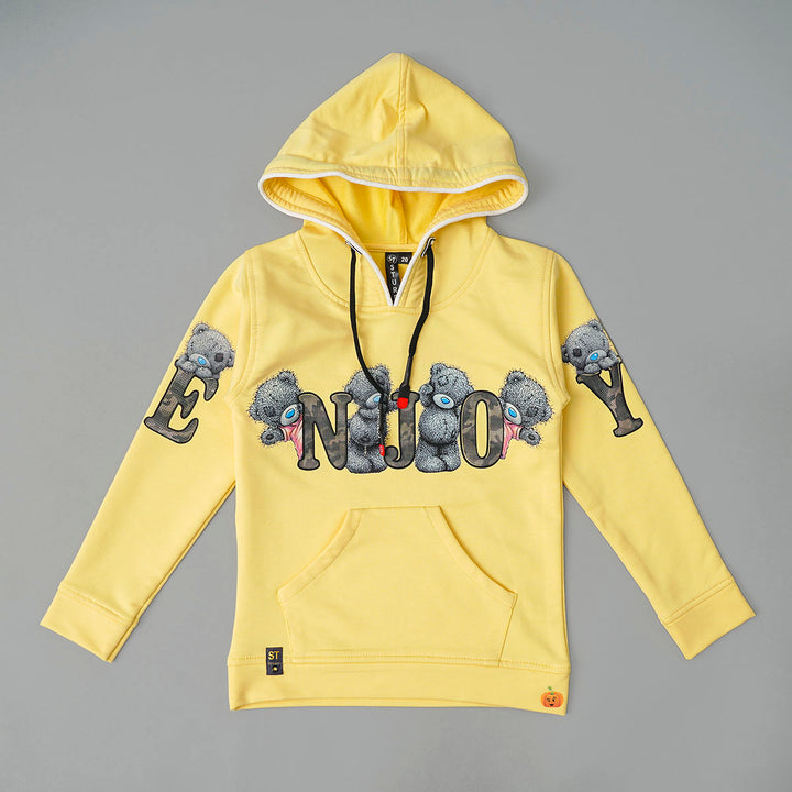 Cream & Lemon Hoodie Style T-shirt for Boys Front View