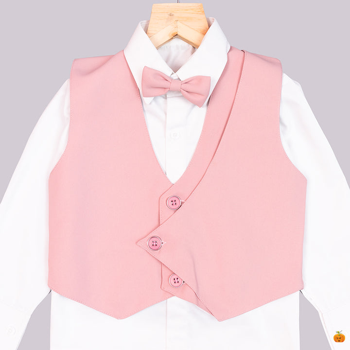 Pink Boys Tuxedo with Bow Tie Close Up View