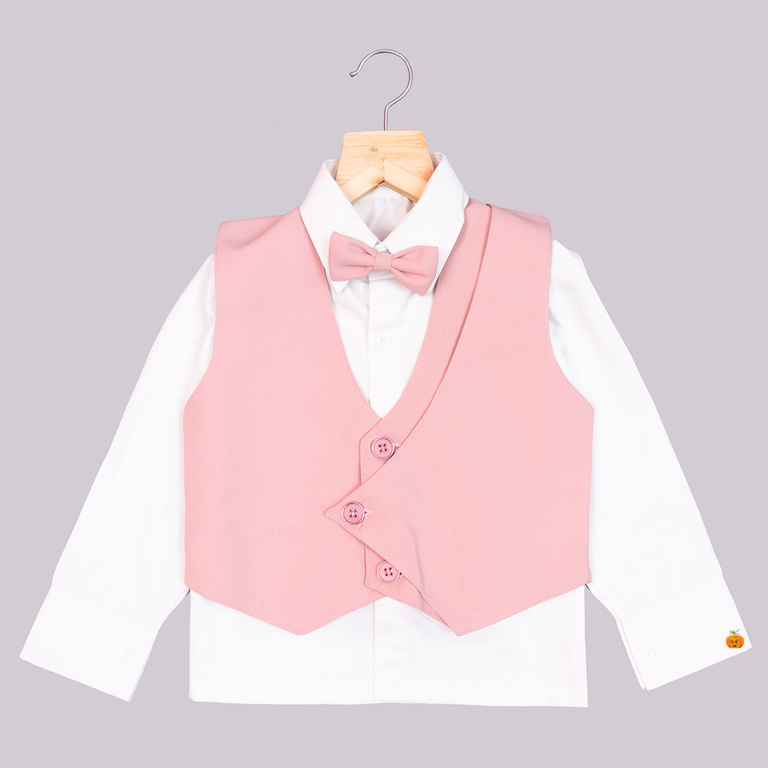 Pink Boys Tuxedo with Bow Tie Inner View