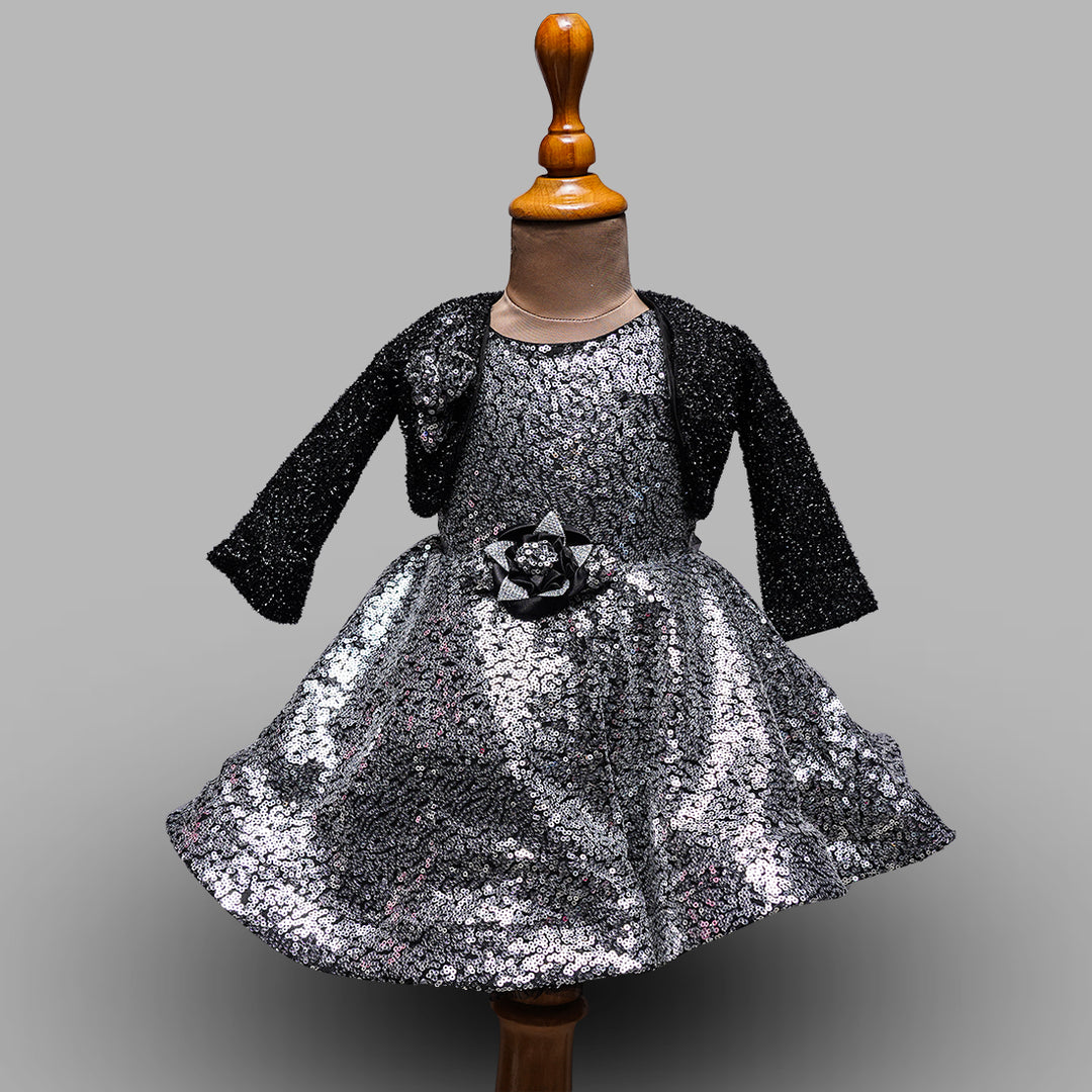 Sequin Frock For Girls With A Jacket 