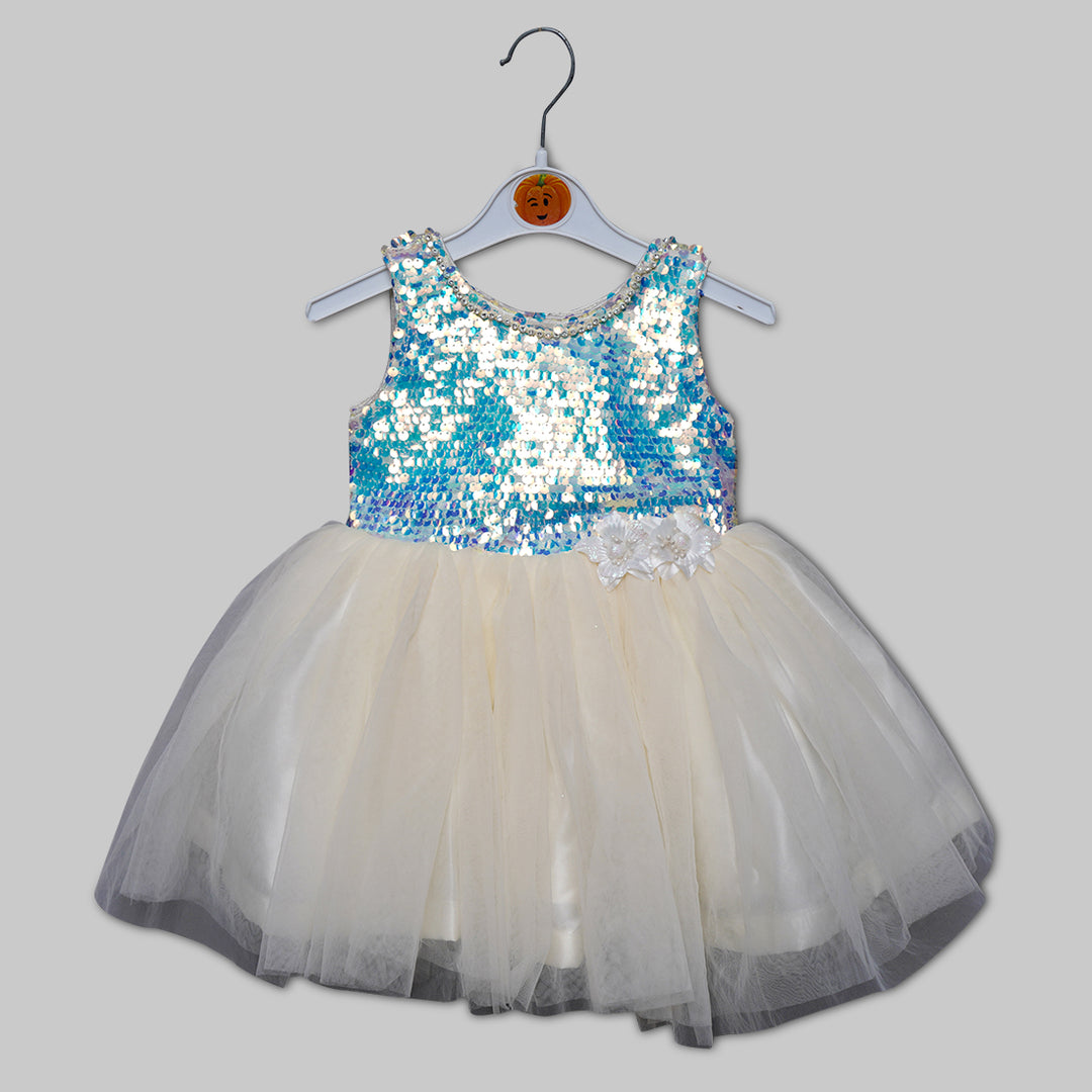 Sequin Party Wear Baby Frock Front View