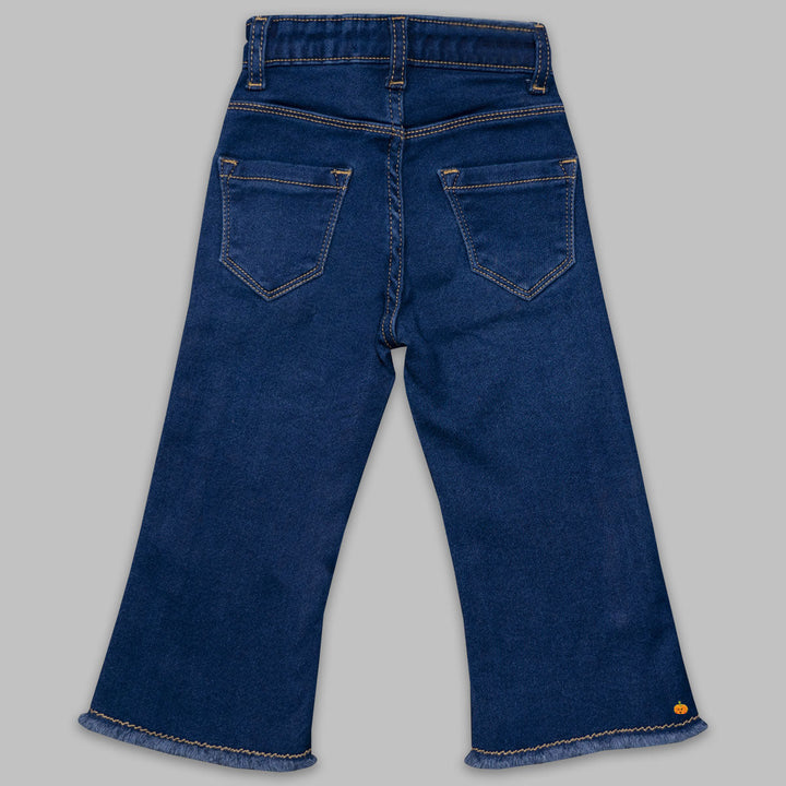 Designer Flare Jeans for Girls Back View