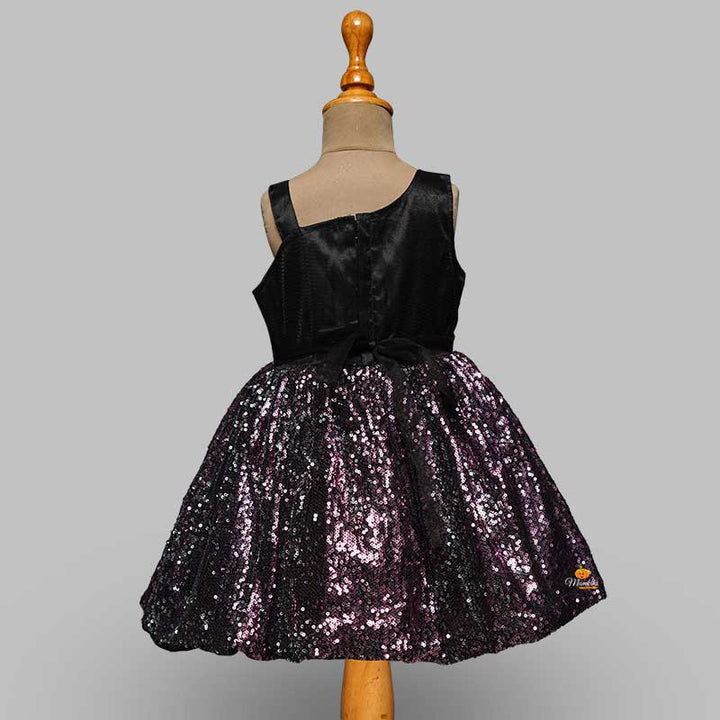 One-Shouldered Girls And Kids FrockPURPLE