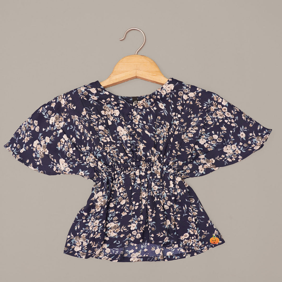 Floral Printed Top For Girls Front View