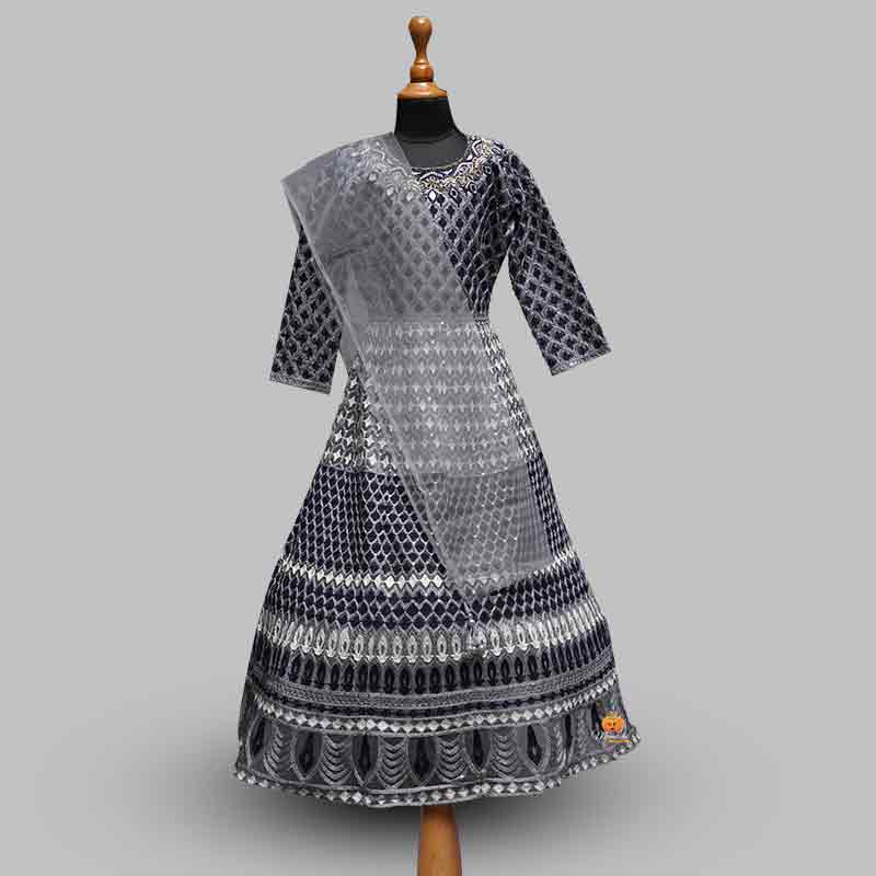 Aesthetic grey gown for girls and kids
