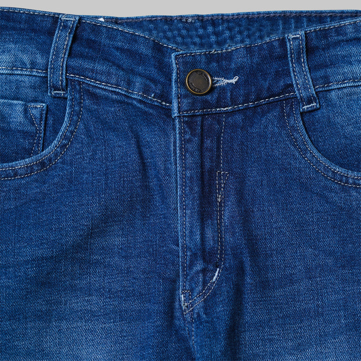 Blue Denim Boys Jeans Close Up