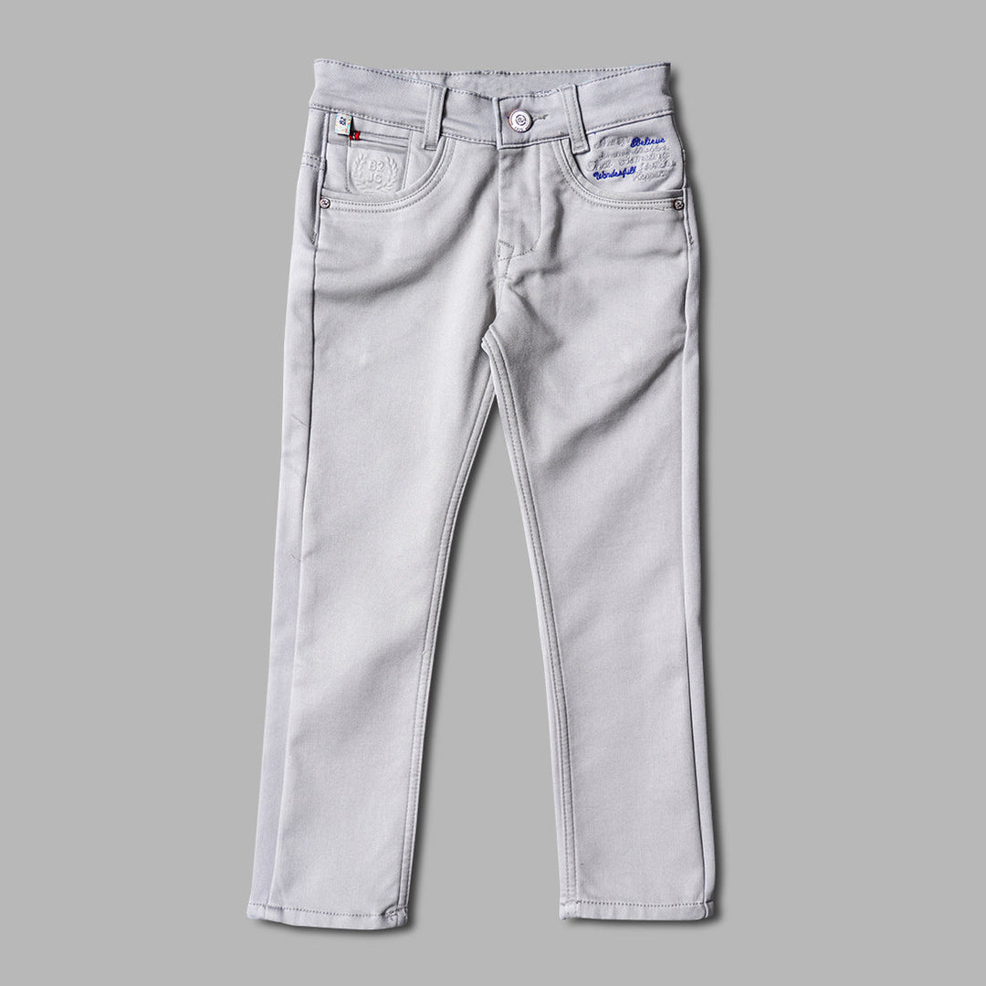Grey Jeans for Boys and Kids Front View