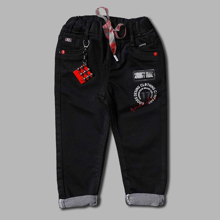 Elastic Waist Slim Fit Jeans for Boys Front