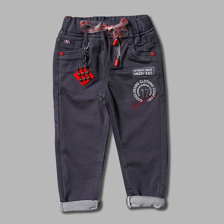 Elastic Waist Slim Fit Jeans for Boys Front
