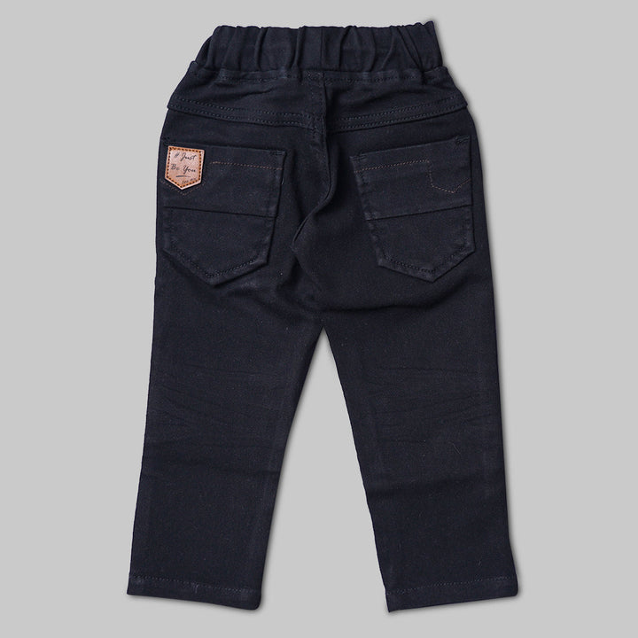 Black Drawstring Boys Jeans Back