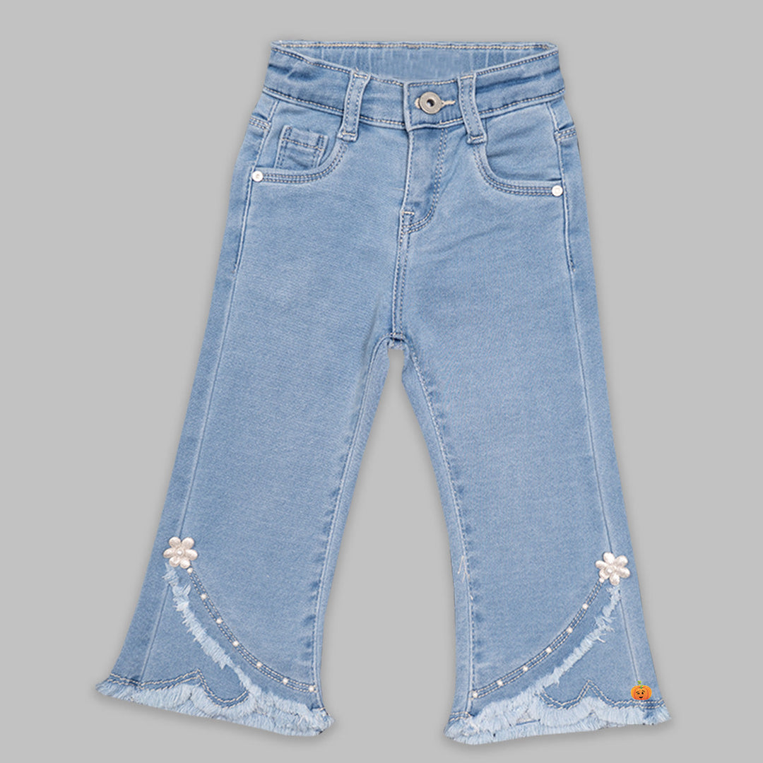 High-waist Denim Jeans for Girls Front View
