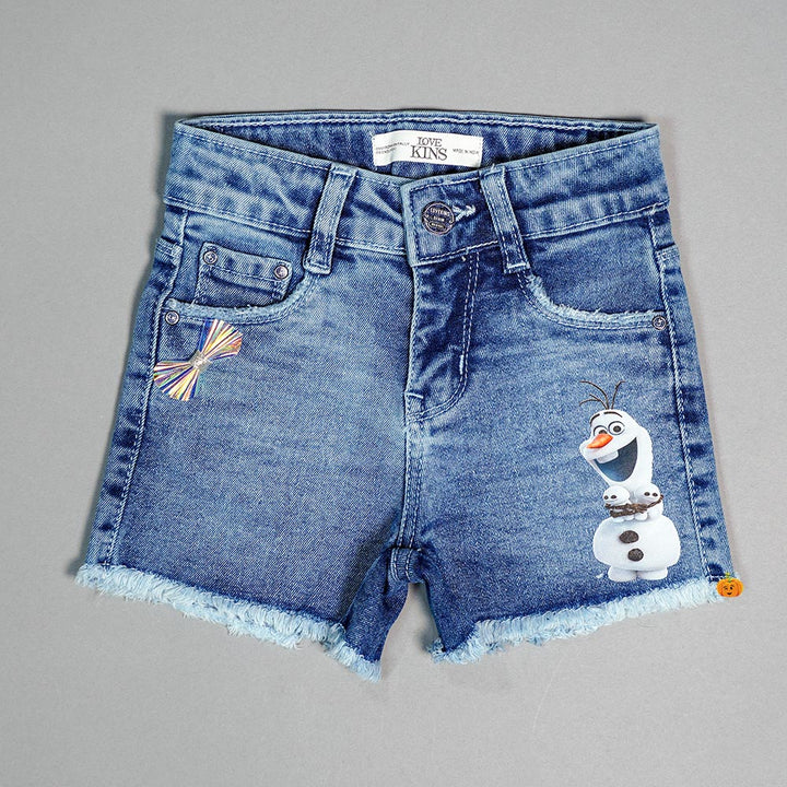 Girls Shorts with Graphic Print Front View