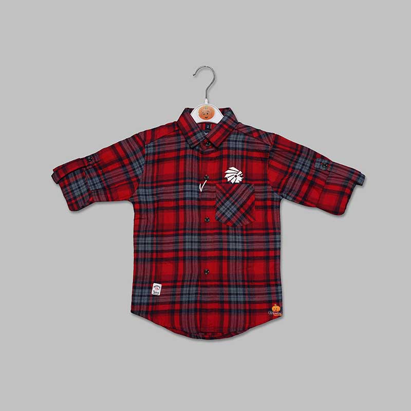 Buy Red Checks Regular Fit Shirt for Boys – Mumkins