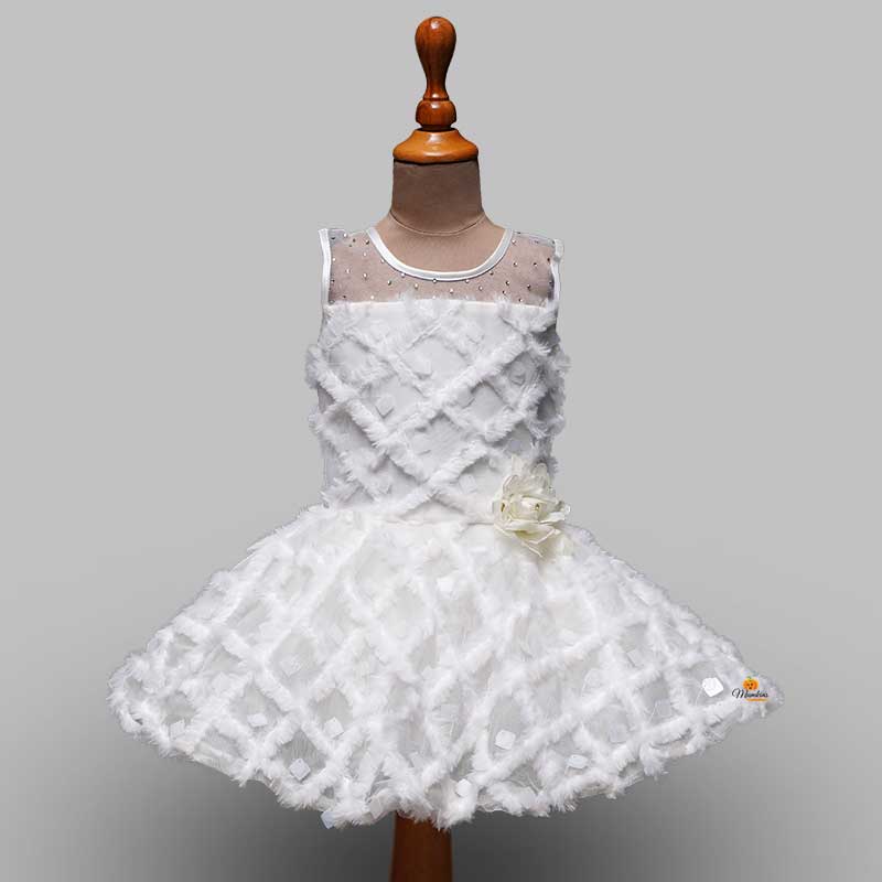 White Party Wear Frock For Baby Girls