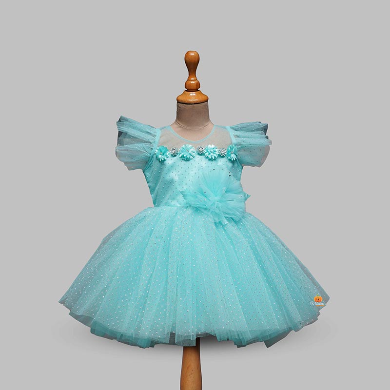 Buy Fluffy Net Frock for Kids with Glitter Work Mumkins