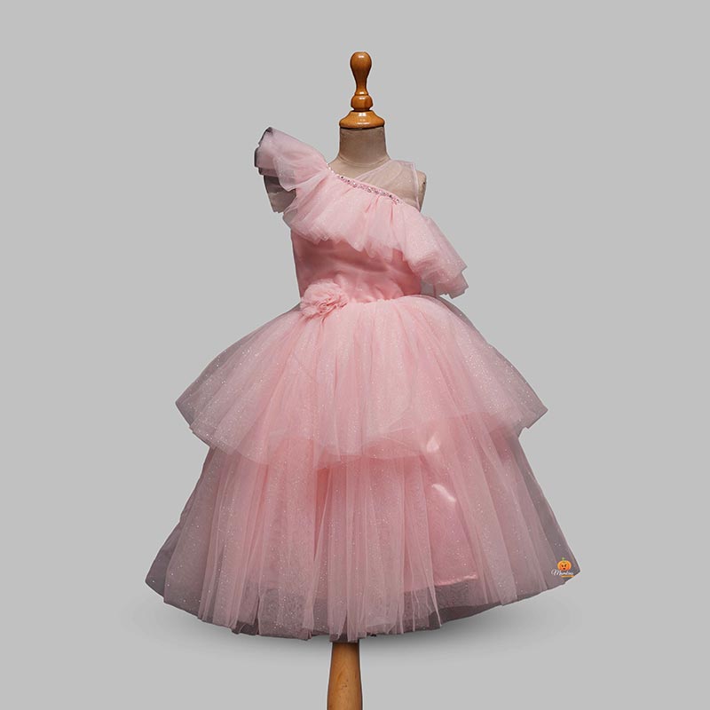 Pink Designer Gown For Girls
