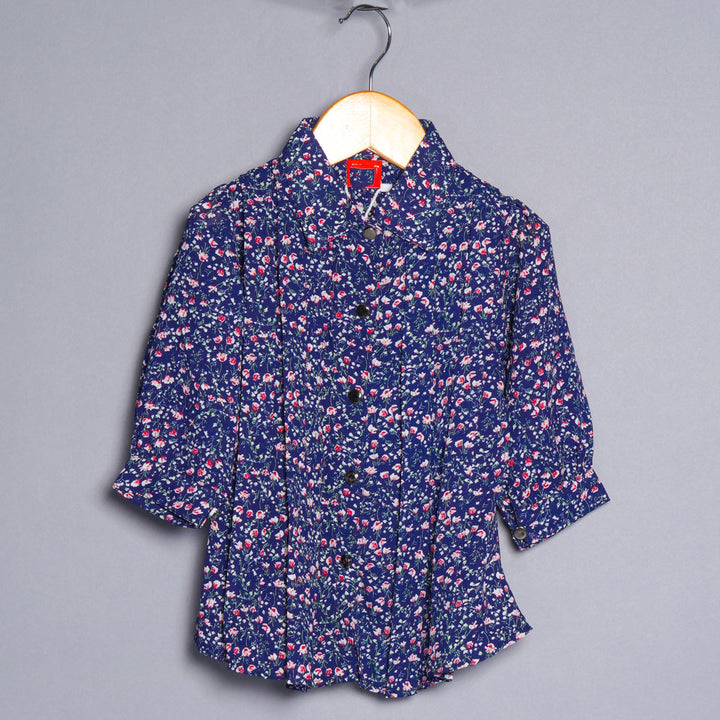 Stylish Floral Print Girls Tops