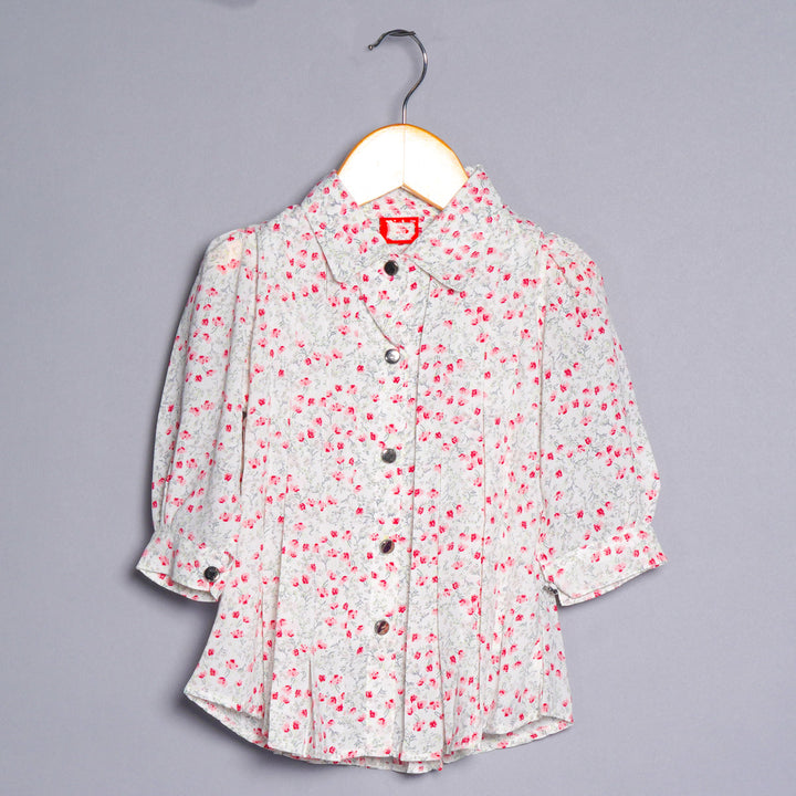 Stylish Floral Print Girls Tops