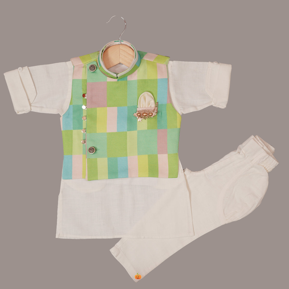 Boys Kurta Pajama in Orange KP205 main image 1