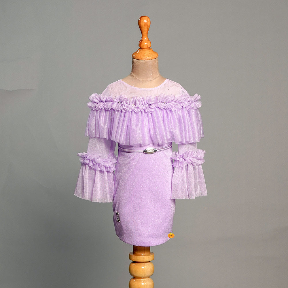 Purple Summer Style Beautiful Girls Midi Front View