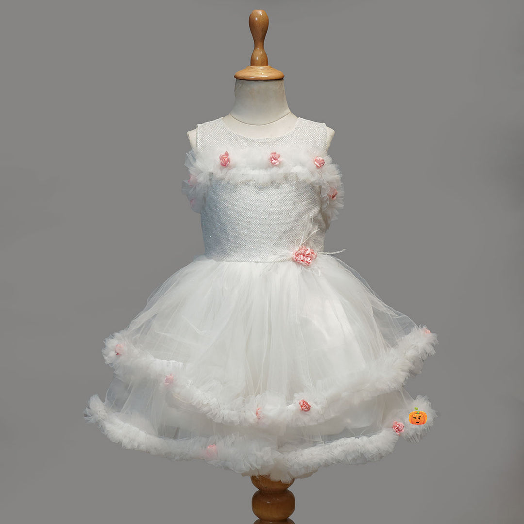 White Frock for Girls Front View