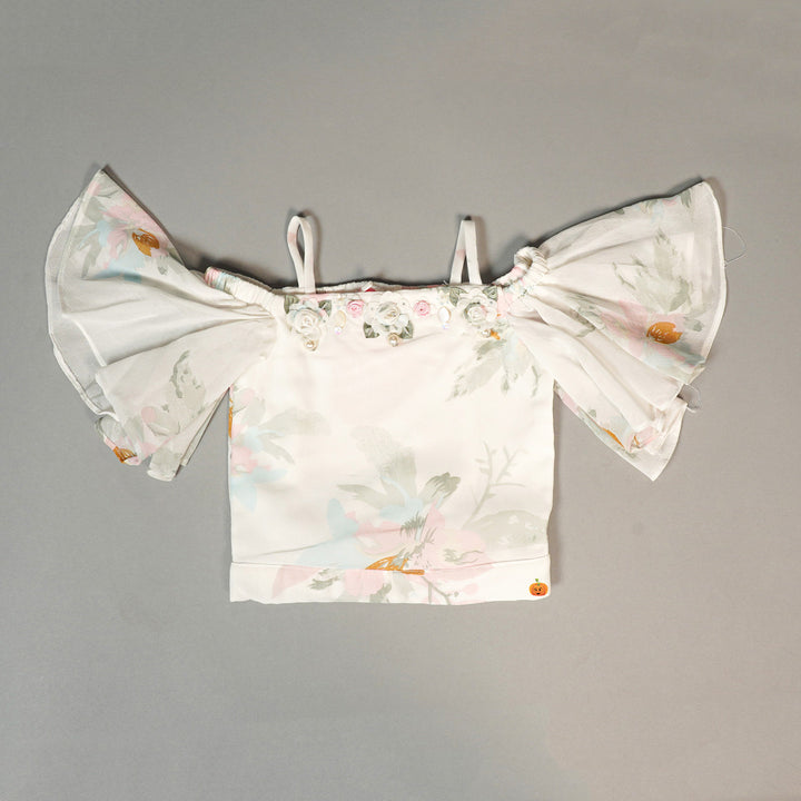 Plazo Suit For Kids With Butterfly Sleeves