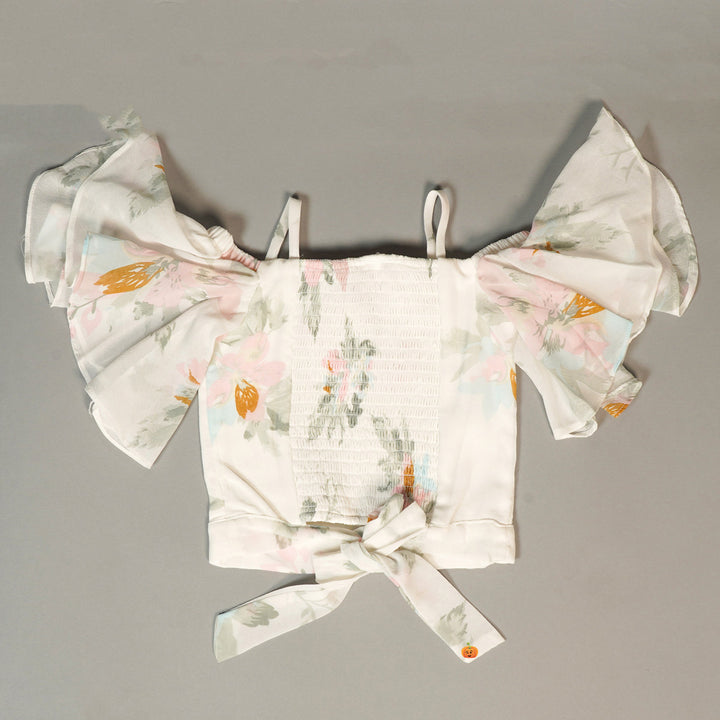 Plazo Suit For Kids With Butterfly Sleeves