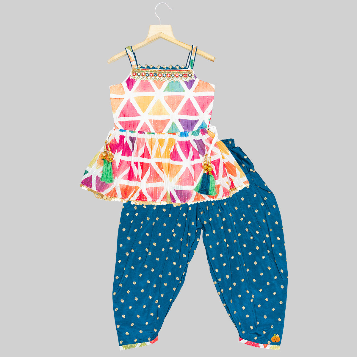 Multi Rama Salwar Suit for Girls - Main Image