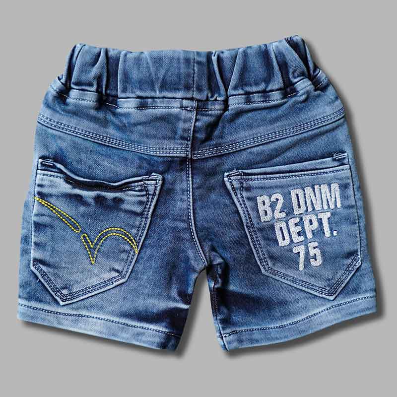 Denim Shorts For Boys with Elastic Waist Back View