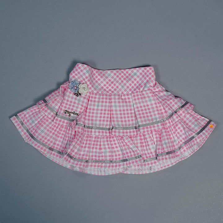 skirt and top for kids in grey color