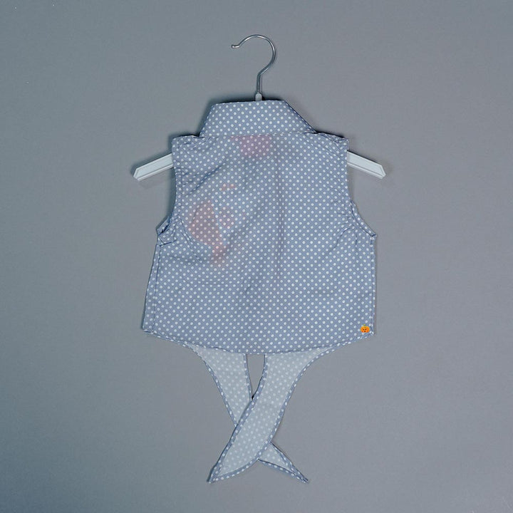 skirt and top for kids in grey color