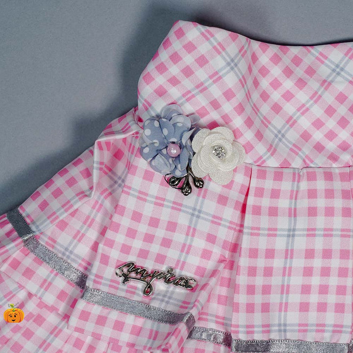 skirt and top for kids in grey color