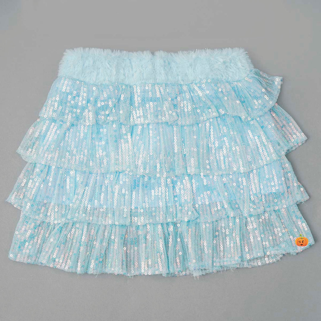  Winter Sequin Girls Skirt & Top Bottom View 