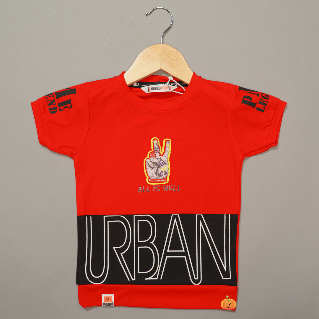 Solid Half Sleeves T-Shirts for Boy Front View