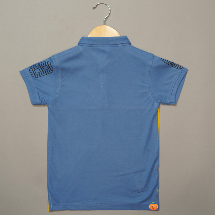 Double Colored Polo T-Shirts For Boy Back View