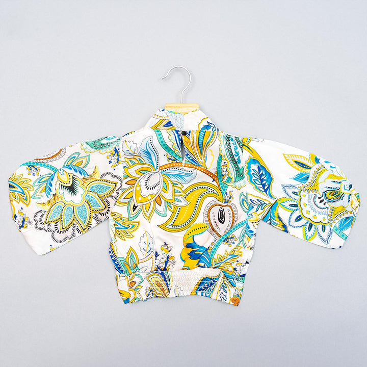 Printed Knotted Kids Top Back View