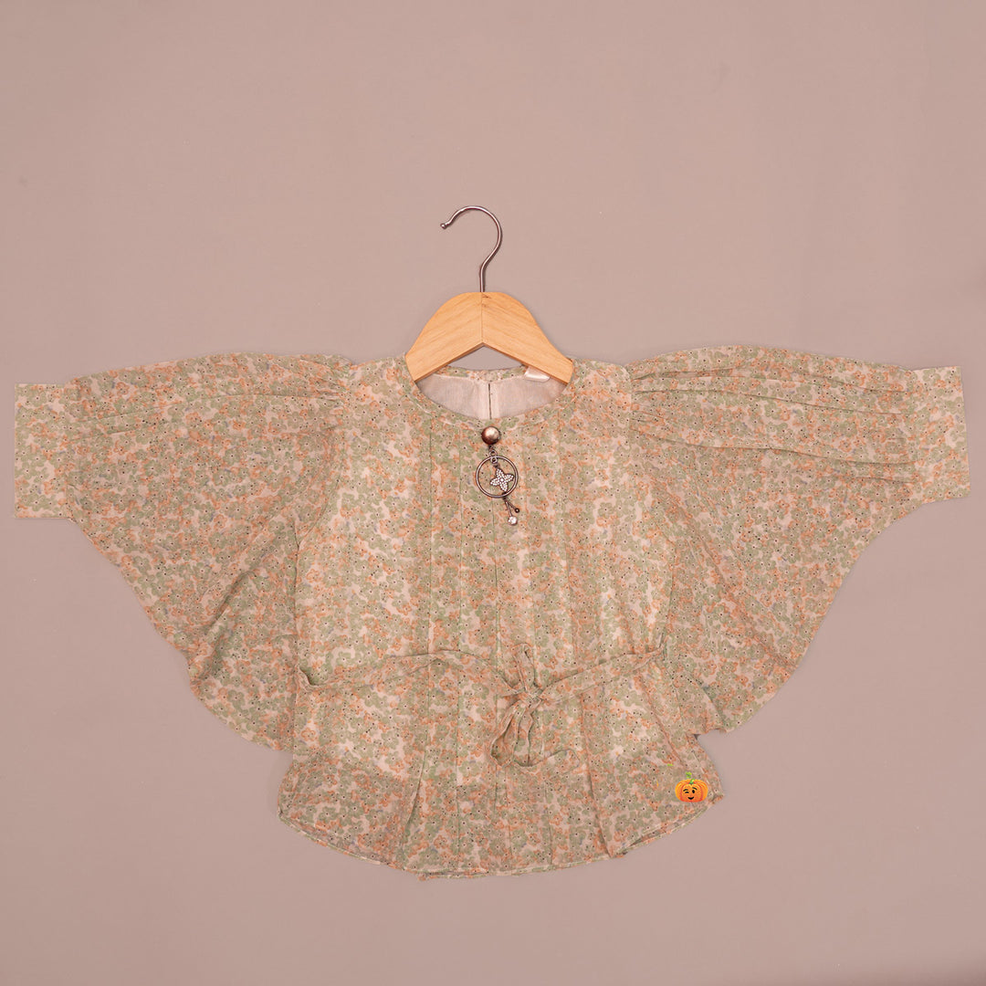 Floral Design Top for Kids Front View