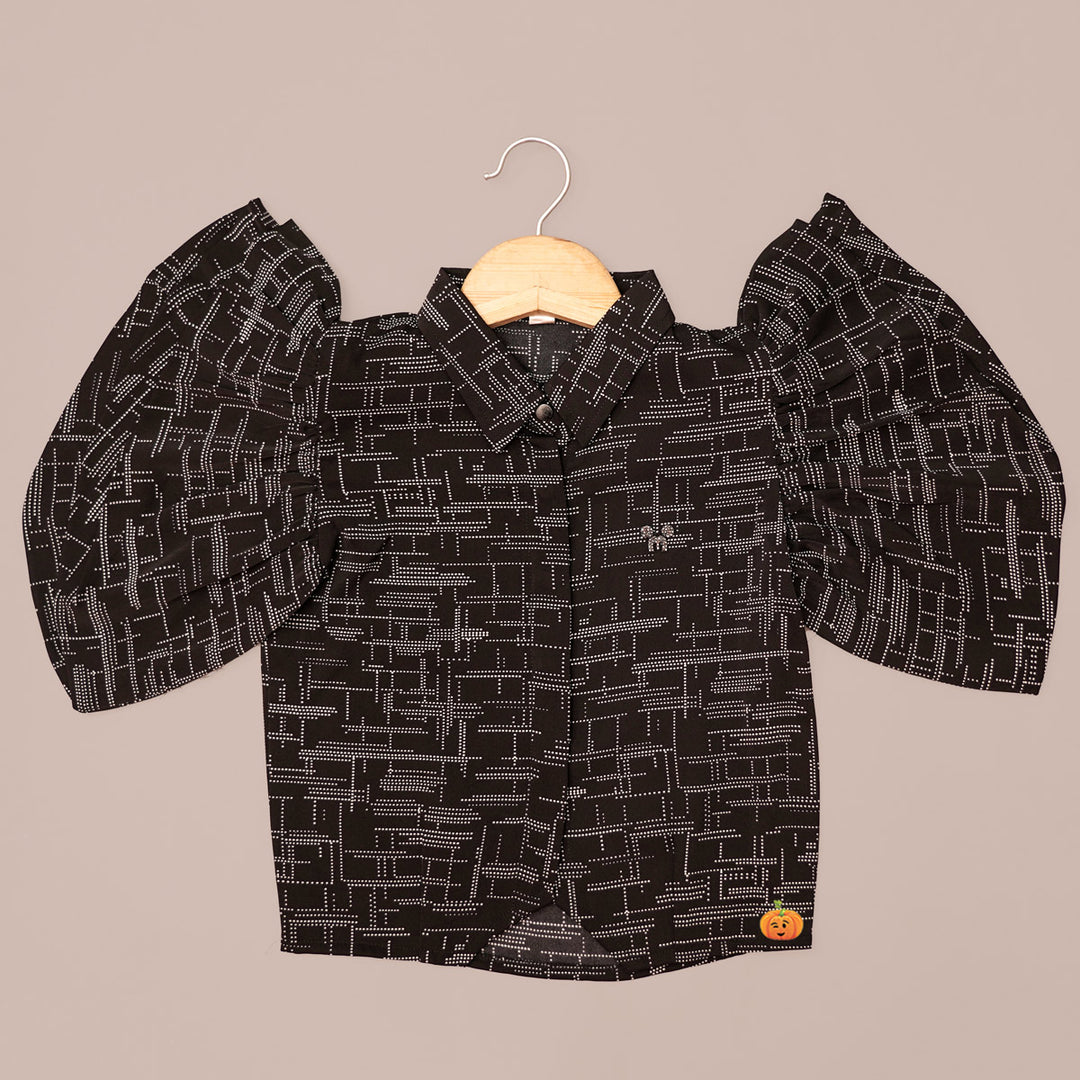 Half Sleeves Printed Top for Girls Front View