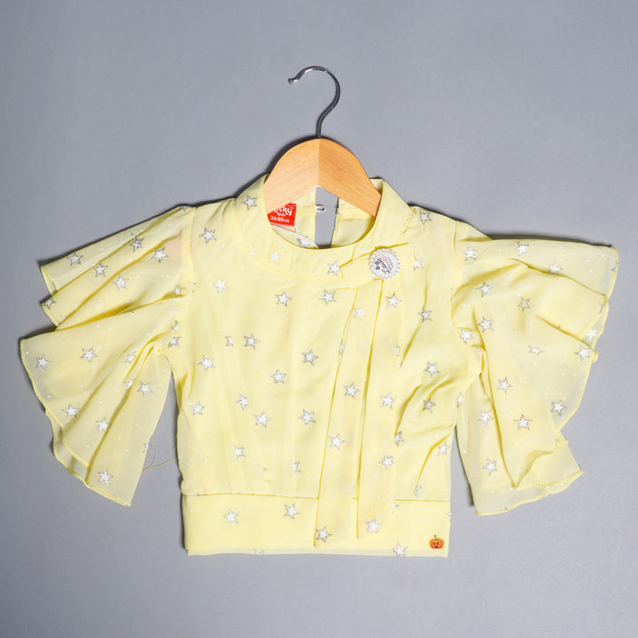 Tops for Girls with Star Print Designs Front View