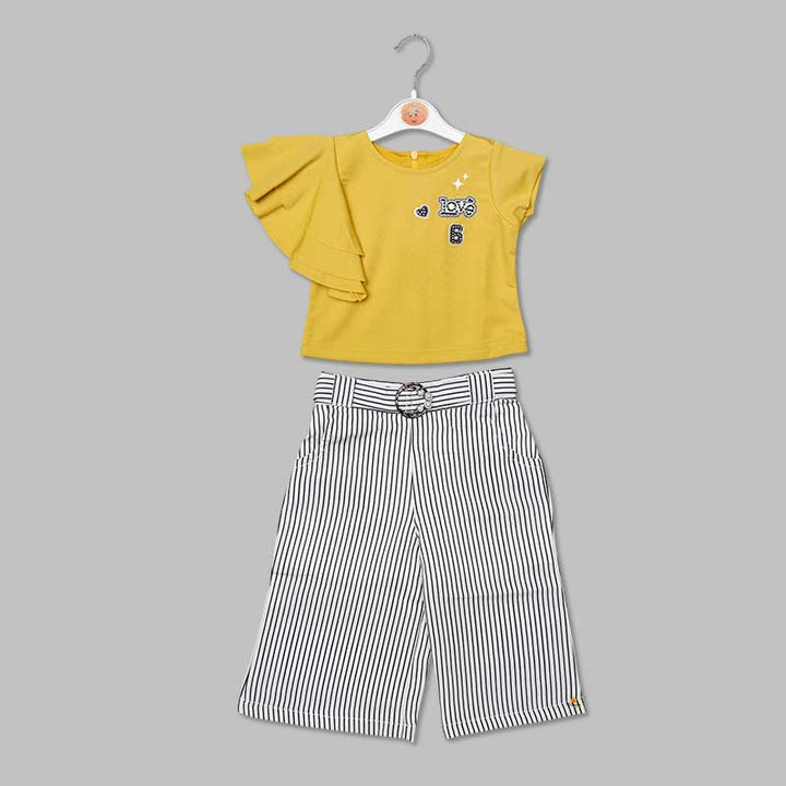 Western Dresses For Girls And Kids With Lining PalazzoMUSTARD
