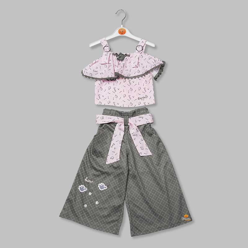 2 Piece Western Plazo Dress for Kids