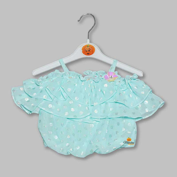 Western Set For Girls And Kids With Layered Pattern SkirtBlue